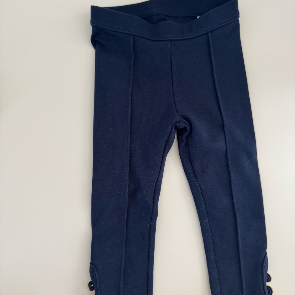 Janie and Jack Navy Leggings with Side Button Detail